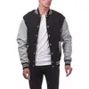 Chaqueta de Béisbol con Bloques de Color para Hombre Talla Europea Transfronteriza 2025 Cárdigan Deportivo Chaqueta Sudadera con Botones Forrada de Polar Ropa de Trabajo