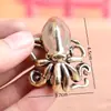 Pulpo Calamar de Latón Puro Vintage Pieza Decorativa Sólida Mascota de Té de Mesa Adorno Artesanal