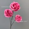 Flor artificial serie Rosa Roja, flor falsa para boda, flor de seda, flor hecha a mano, fondo para salón de bodas, pared de flores, arreglo floral, decoración, hortensia