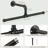 Cabideiro Industrial Flutuante DIY Montado na Parede Rústico Vintage Barra de Roupas Multifuncional Ferro Forjado Tubo de Água Cabideiro para Casacos e Chapéus