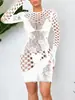 Medias de chica caliente para discoteca lencería sexy estilo europeo y americano red con agujeros calados ropa tipo funda falda estilo Amazon