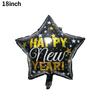 Balón de estrella de cinco puntas de película de aluminio de 18 pulgadas feliz año nuevo globo de papel de aluminio Arreglo de celebración de reunión anual de fiesta de Año Nuevo