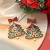 Brincos série Natal feminino comércio exterior moda quente design criativo cartoon floco de neve sino brincos brincos atacado