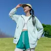 Una chaqueta de seda helada muy elegante para protección solar de mujer en verano, abrigo dopamina para la piel con protección UV, ropa de protección solar para exteriores