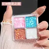 Placa de Sombras de Ojos Helen Beauty de Cuatro Colores con Lentejuelas Brillantes Perlados Finamente Brillantes Cosmético Hecho en China Sombras de Ojos Maquillaje de Ojos para Escenario