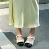 Zapatos Mary Jane Versátiles de Estilo Francés con Aumento Oculto de Altura, Adecuados para Uso en Exteriores, Zapatos de Solos Bajos Retro con Lazo, Novedad Primavera 2025