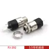 Conector de Fone de Ouvido 3,5mm PJ-392 Vertical Estéreo de 3 Seções com Rosca e Porca Soquete de Áudio
