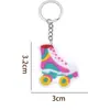 Patines Rosas Barbie Accesorios Transfronterizos Llavero de Dibujos Animados Llavero de Goma Blanda de PVC Colgante para Bolso Pequeño Regalo