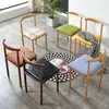 Silla de Comedor para Uso Doméstico, Estilo Nórdico con Respaldo, Silla de Escritorio Moderna Minimalista para Dormitorio y Comedor, Silla de Cuerno de Hierro y Madera Sintética