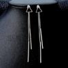 Nuevos pendientes de borla para mujer, pendientes geométricos triangulares sencillos, pendientes de alfiler de plata 925