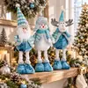 Navidad Retráctil Peluche Tejido Papá Noel Muñeco de Nieve Reno