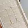 Brincos de prata S925 com haste de agulha, cauda de sereia com pérolas Swarovski, brincos longos com franjas que valorizam o rosto, pequenos acessórios cross-border