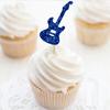 Festival de música Multicolor Guitar Cake Card música Tema Baby Birthday Party Decoration Cake Card