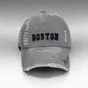 Boné de Baseball Lavável com Letras para Mulheres, Estilo Retro Americano, Circunferência da Cabeça Grande, Boné Duckbill, Faz o Rosto Parecer Menor, Aba Larga, Topo Macio