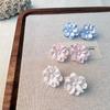 Flor Blanca Boliviana Flor Francesa Elegante Pétalo de Flor Flor Tridimensional Accesorios de Resina Pendientes de Estilo Japonés Simple Hechos a Mano