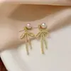 Brincos de Pérola Dupla Face, Brincos Simples e Versáteis com Franjas, Brincos Pendentes Leves de Luxo e High-End