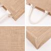 Bolsa de lino sin estampado estilo japonés buen producto bolsa de compras portátil bolsa de lino color natural bolsa de tela color sólido bolsa para libros de estudiante mochila escolar
