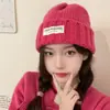 Chapéu de Lã Trançado Grosso Tendência 2025 para Mulheres para Outono e Inverno, Versátil, Circunferência da Cabeça Grande, Solto, Quente, Gorro que Afina o Rosto