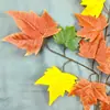 Folhas artificiais de sicômoro francês, galhos e folhas falsas para decoração de projeto, folhas verdes falsas, flores de seda, flores de plástico, plantas verdes