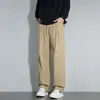 Pantalones de Hombre Primavera 2026 Nuevo Estilo Deportivos Casuales Largos Pantalones de Hombre Sueltos de Pierna Recta con Efecto Plisado