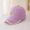 Boné de Baseball Estilo Coreano com Desenho de Urso Fofo para Primavera e Outono, Unissex Infantil com Proteção Solar Bordado