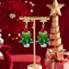 Pendientes de árbol de Navidad con nieve pendientes de copo de nieve dulces y lindos Navidad 2025 Año Nuevo pendientes rojos otoño e invierno para regalar a novias