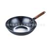 Jiasili Wok de Acero Inoxidable sin Recubrimiento Wok de Hierro Doméstico Hierro Refinado Mango de Madera Cocina de Inducción Estufa de Gas Universal Frito