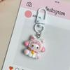 Llavero de Sanrio suave y adorable con diseño de dibujos animados, estilo corazón, dulce, ideal para novias, estudiantes y mochilas escolares.
