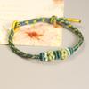 Nueva pulsera de cuerda de mano de ocho hilos de hilo dorado con bobina de flor de durazno, pulsera semiacabada, colgante de oro usable, joyería, cuerda trenzada hecha a mano