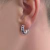 Pendientes elegantes con hebilla de diamante azul superbrillante, ligeros, de lujo, de moda, de Corea del Sur, de celebridades de Internet, de estilo neutro, de circonita en color.