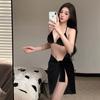 2024 Internet Cruz Roja Transfronteriza Nuevo Traje de Baño Sexy Simple de Tres Piezas de Color Sólido con Abertura para Mujer Spice Girls Europeo y Americano
