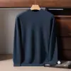 Suéter 100% cachemir puro para hombre, suéter de punto liso con cuello semi-alto, suéter de negocios de lujo ligero, nueva camiseta térmica cálida