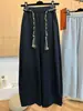 Pantalones casuales de pierna ancha simples para mujer, versátiles pantalones deportivos de chándal casuales con diseño de cordón de colores y cintura de amarre, pantalones curvos