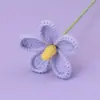 Ramas de Flores de Pensamientos Nieve Cinco Terminadas Tejidas a Mano con Ramilletes Simulados Floristería para el Día de San Valentín Decoración del Hogar Regalos