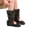 Botas Frescas Doces e Cool Femininas Modelo Novo 2026 com Aumento Interno de Altura, Sapatilhas Destacáveis de Uso Duplo, Botas de Salto com Laço Maillard