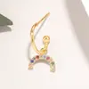 Pendientes de Nicho de Gama Alta Rakol Nuevo Estilo Europeo y Americano Rayo Estrella Luna Cobre Dorado Incrustado Circonio para Hombres y Mujeres