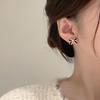Pendientes de plata 925 con forma de lazo francés y aguja, diseño de nicho para mujer, pendientes únicos, ligeros, de lujo, de alta gama, para otoño e invierno.