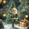 Natal Transfronteiriço Plano Verde Papai Noel Atmosfera Árvore de Natal Pingente Acrílico Chaveiro Acrílico