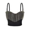 Cross-border New Stage Performance Chest Wrap Top Apertado Borla Bead Corset Brilhante Diamante Camisola Colete Sutiã Desgaste Exterior