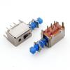 Interruptor de Llave Autoblocante de Seis Pines de Doble Fila Interruptor de Llave Recto Mango Amarillo/Mango Azul con Conector de Inserción Lateral con Resorte Ps22E05