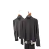 Camiseta Básica Versátil Casual Cómoda con Forro de Borrego Dongdaemun Corea del Sur 2025 Otoño e Invierno Cuello Alto Manga Larga