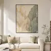 Pintura decorativa moderna con marco de hoja de planta, arte de pared de lujo ligero para sala de estar, pasillo, entrada, pintura de pared de fondo para hotel y casa de huéspedes