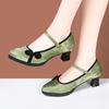 Nuevo vestido cheongsam de estilo chino para mujer para desfile, estilo nacional, retro, zapatos de tacón alto de una sola capa, zapatos de verano con falda con cara de caballo.