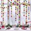 Guirnalda de Navidad, Decoración para fiesta de Navidad, Guirnalda redonda de lentejuelas cosidas, Guirnalda de lentejuelas navideña, Banderín de cinta