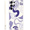 Funda de Teléfono Popular Morada con Hoja Espiral Transfronteriza para Samsung S25/S24U, Funda Suave de Silicona Anticaídas, Directo de Fábrica