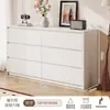 Armário de armazenamento de cinco gavetas cor creme para sala de estar, encostado na parede, cômoda, gavetas simples e modernas para quarto, aparador de seis gavetas