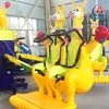 Máquina de Pular Canguru Feliz de Fibra de Vidro com 6 Braços para Crianças, Modo Duplo Rotativo + Pula-Pula Universal para Interior e Exterior