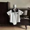 Estilo Coreano Verão Meninos Finos Vazados Fart Macacão de Meninos Colo de Bebê Listrado Roupas de Engatinhar Manga Curta