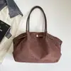 Bolso tote vintage de gamuza de gran capacidad esmerilado para mujer, nuevo bolso de mano de moda versátil para otoño e invierno 2026, bolso de hombro, bolso de axila