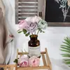Flores Artificiales Transfronterizas Rosas de Té Pequeñas de Cabeza Única Rosas Nocturnas Fabricante de Flores Artificiales Decoración del Hogar Ramo de Boda Muro de Rosas